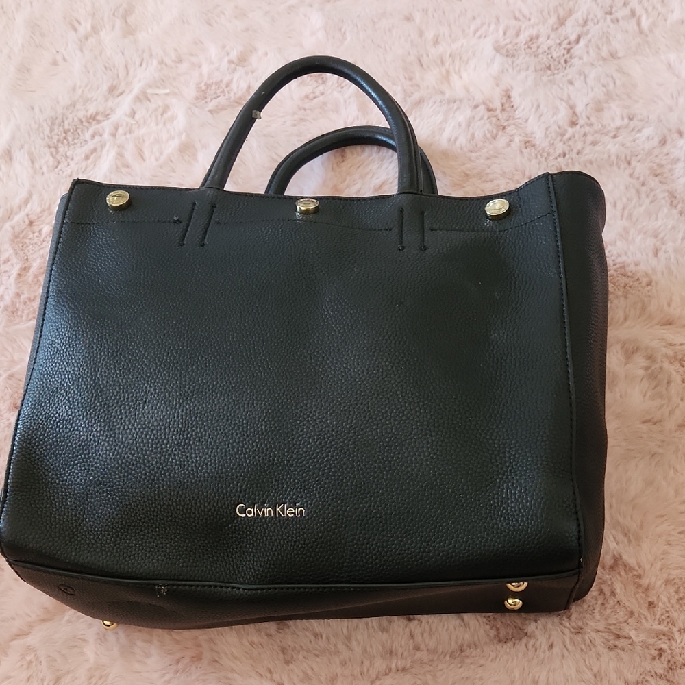 Calvin Klein Black Tote with Gold Accents